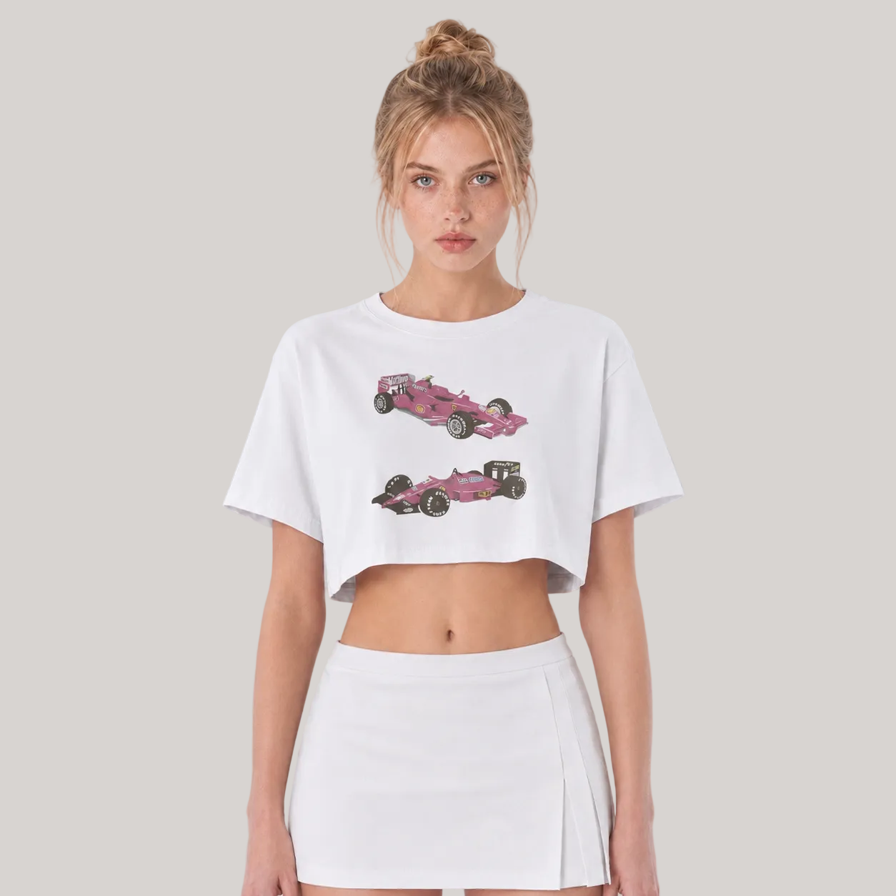 Pink Cars Women's Crop Top
